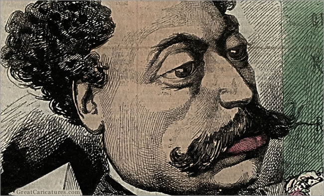 Detail of Alexandre Dumas Fils by André Gill