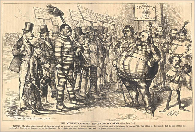 Our Modern Falstaff Reviewing His Army by Thomas Nast