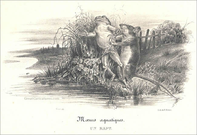 'Moeurs aquatiques. Un Rapt.' by J.J. Grandville