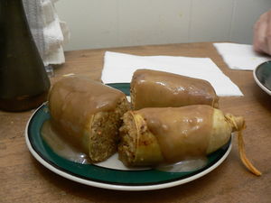 (Jewish) Kishke is traditionally made with bee...